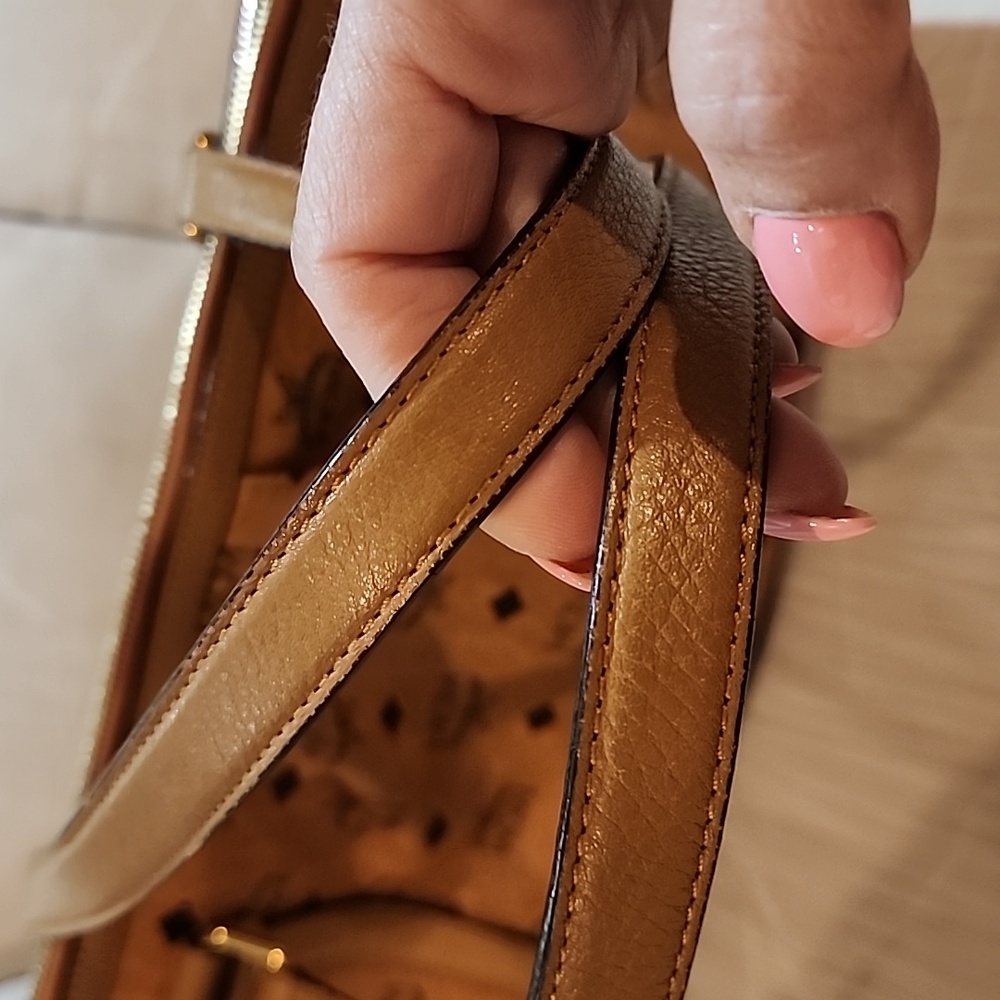 MCM Tan Leather Tote Bag - Picture 13 of 14